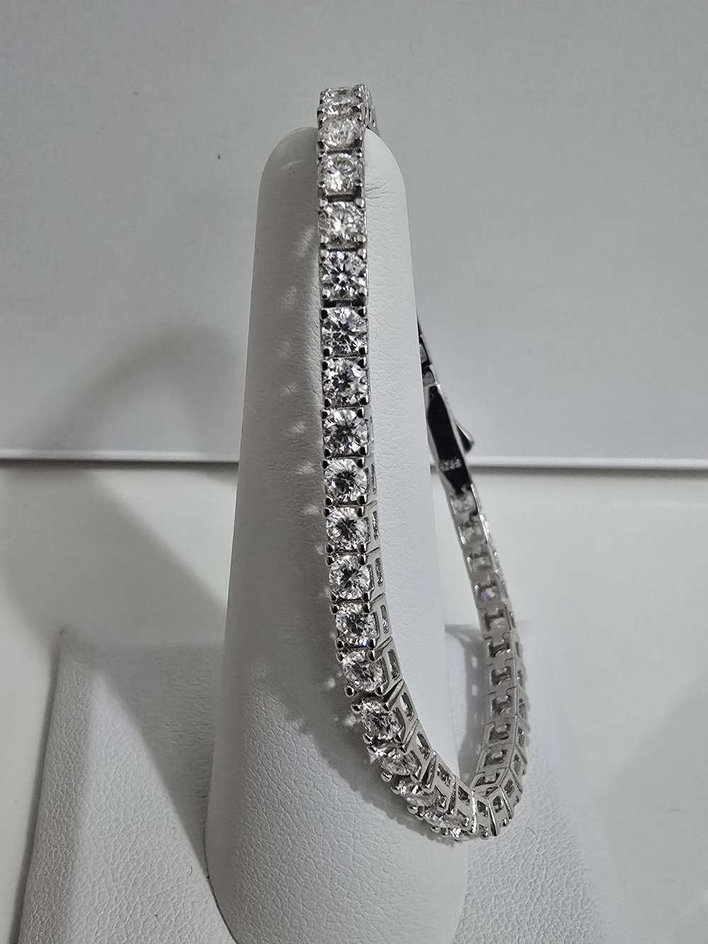 925 Silver Tennis Bracelet with Moissanite Clear Stones - Women Jewelry